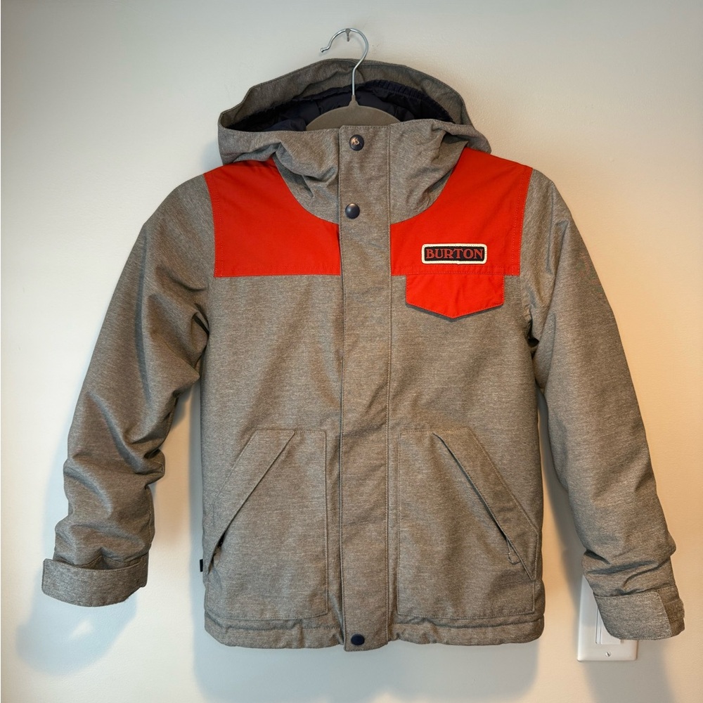 Burton Kids Puffer Jacket in Gray and Red